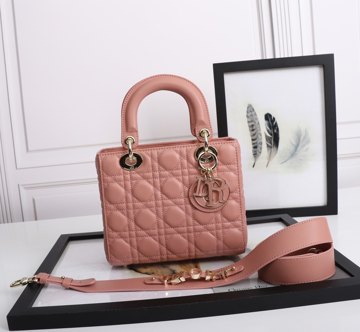 Small Lady Dior My ABCDior Bag Pink Cannage Lambskin